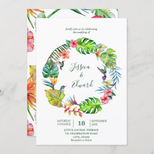 Convites Colorida Aquarela Tropical Floral