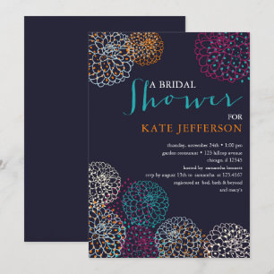 Convites Colorida Chá de panela Dahlias