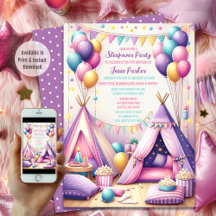 Colorida Charming Teepee Birthday Sleepover Party