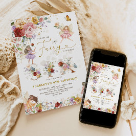 Convites Colorida Fada de Flor Selvagem Princesa 6 Aniversá