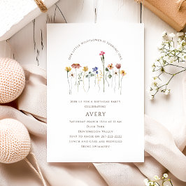 Convites Colorida Flor Selvagem Transformando Um Aniversári
