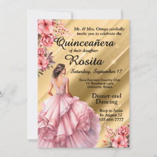 Convites Colorida Latino Girls 15 Birthday Quinceanera