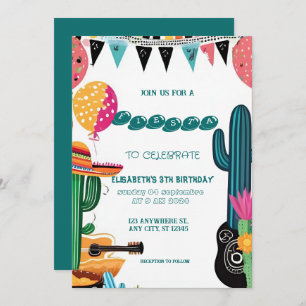 Convites Colorida mexicana Fiesta Birthday