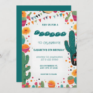 Convites Colorida mexicana Fiesta Birthday