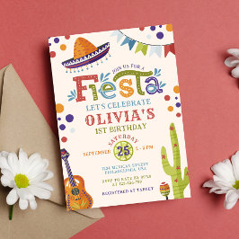 Convites Colorida Mexicana Fiesta Primeiro Aniversário