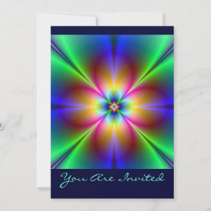 Convites Colorida Neon Daisy