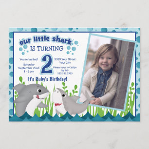 Convites Colorida Nosso Pequeno segundo aniversário Fotogr