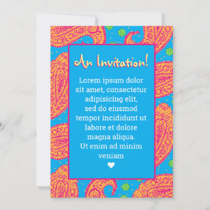 Convites Colorida Paisley Pattern