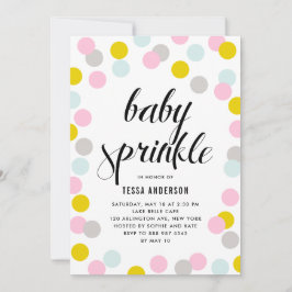 Convites Colorida Pastel Confetti Dots Frame Baby Sprinkle