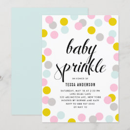 Convites Colorida Pastel Confetti Dots Frame Baby Sprinkle