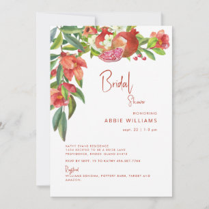 Convites Colorida Romã Toscana Casamento Vermelho