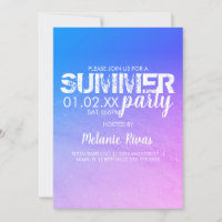 Colorida Summer Birthday Beach Party Blue Pink