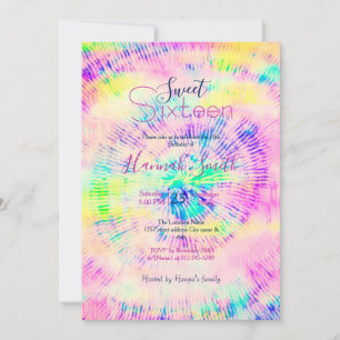 Convites Colorida Tie Dye Neon Summer