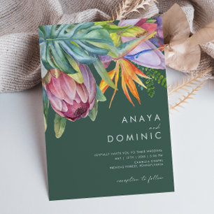Convites Colorida Tropical Floral Casual Colorida   Casamen