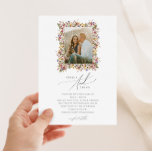 Convites Colorida Wildflower | Casamento de Foto de Prado<br><div class="desc">Este girassol colorido | O convite para casamento de fotos de campo é perfeito para o seu simples e esquisito casamento de verão no arco-íris. Os florais cor-de-rosa brilhante, encantado, amarelo, laranja e dourado dão a este produto a sensação de um jardim primavera hippie elegante minimalista. A design moderna é...</div>