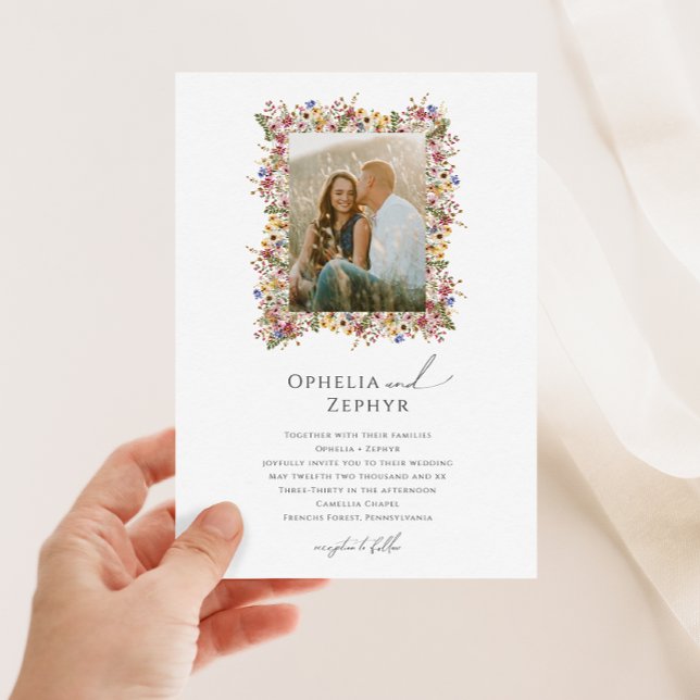 Convites Colorida Wildflower | Casamento de Fotografias de  (Criador carregado)