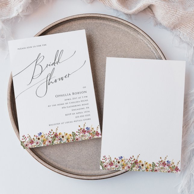 Convites Colorida Wildflower | Chá de panela paralelo (Criador carregado)