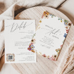 Convites Colorida Wildflower | Código QR Tudo Em Um Casamen<br><div class="desc">Este girassol colorido | O código QR tudo em um convite de casamento é perfeito para seu simples casamento de verão no arco-íris. Os florais cor-de-rosa brilhante, encantado, amarelo, laranja e dourado dão a este produto a sensação de um jardim primavera hippie elegante minimalista. A design moderna é a arte...</div>