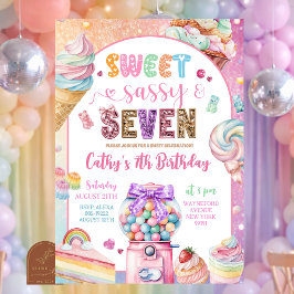 Convites Coloridas Balas Pastel com Lantejoulas Aniversário