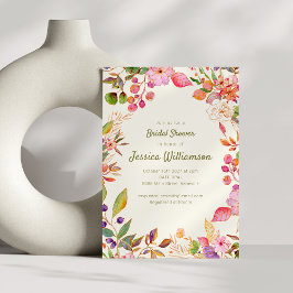 Convites Colorido Bordado Floral em Aquarela para Chá de No