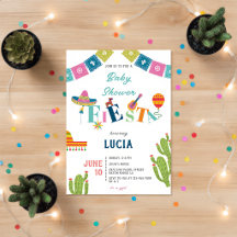 Colorido Cacto de Festa Mexicana  Chá de Bebê