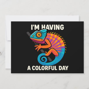 Convites Colorido Camaleão Lizard Life Rainbow Réptil