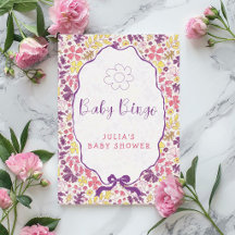 Colorido Desenho Floral a Lápis Baby Shower 