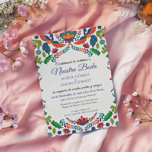 Convites Colorido Estético Botânico Boda Casamento Espanhol