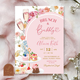 Convites Colorido Floral Verão Brunch e Espumante Bridal