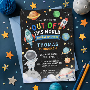 Convites Colorido Galáxia Espaço Fora Desta Mundo Aniversár