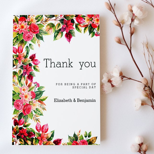 Convites Colorido lindo país floral Obrigado  (Colorful beautiful country floral Thank You)