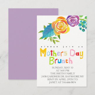 Convites colorido para brunch de dia de as mães de