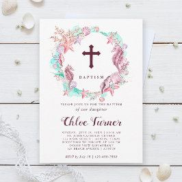 Convites Colorido Sob o Batismo da Terra do Mar