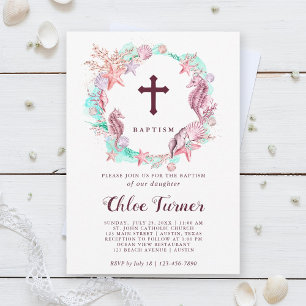 Convites Colorido Sob o Batismo da Terra do Mar