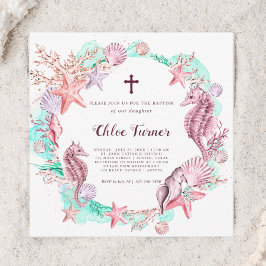 Convites Colorido sob o batismo marinho