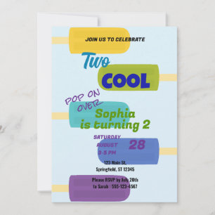 Convites Colorido Sorvete de Aniversário de Verão