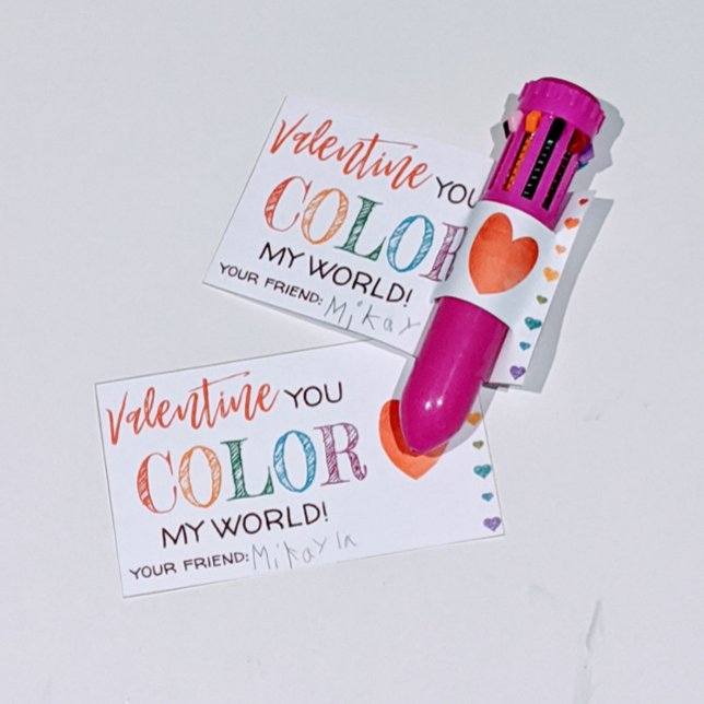 Convites Colorir Meu Mundo Caneta Shuttle do Dia dos Namora (Insert a Shuttle Pen or other gift for your Valentine's)