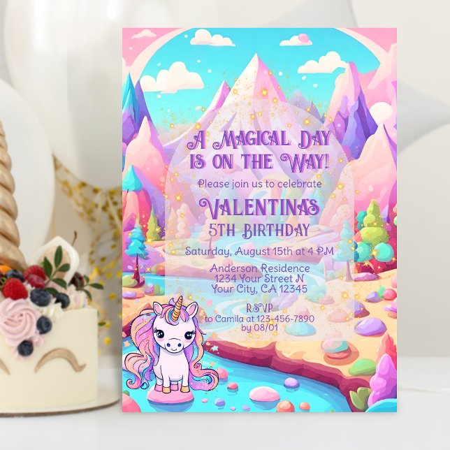 Convites Colorir Pastéis Magos Dia Corno do Unicórnio (Criador carregado)
