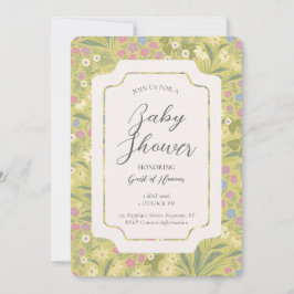 Convites Colourful Floral Petunia Daisy Garden Baby Shower