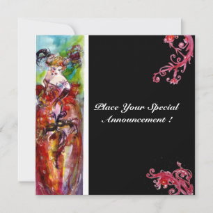 Convites COLUMBINE, Carnaval, Festa de Máscaras Sweet 16