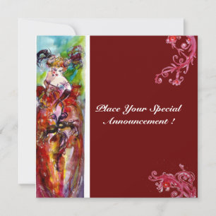 Convites COLUMBINE, Mardi Gras, Festa de Aniversário de 16 