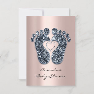 Convites Coluna com brilho reluzente com Rosa de Chá de fra