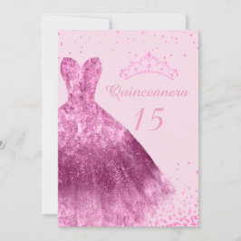 Convites Coluna cor-de-rosa, 15 de Quinceanera