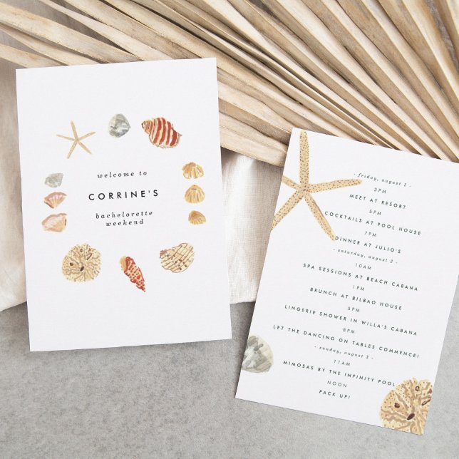 Convites Coluna de Aquarelas Festa de solteira Itinerário (Criador carregado)