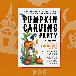 Convites Coluna de Caranguejo de Abóbora de Halloween