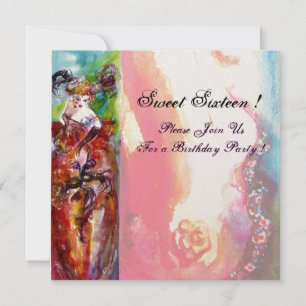 Convites COLUNA, Doce Festa de 16 Mascarada, ouro