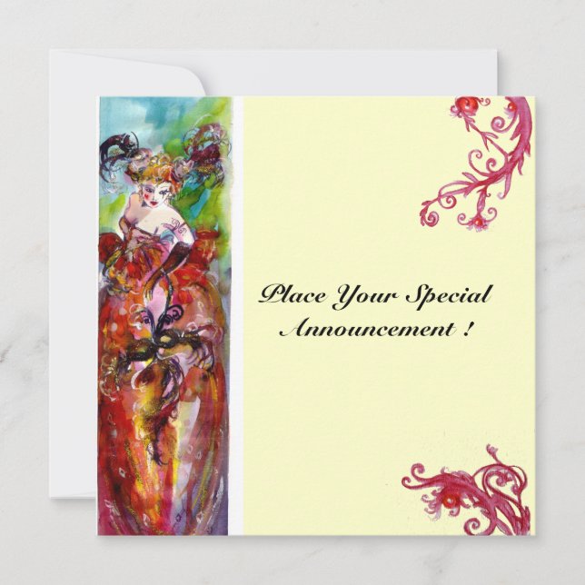 Convites COLUNA, Doce Sessenta Mascarada (Frente)