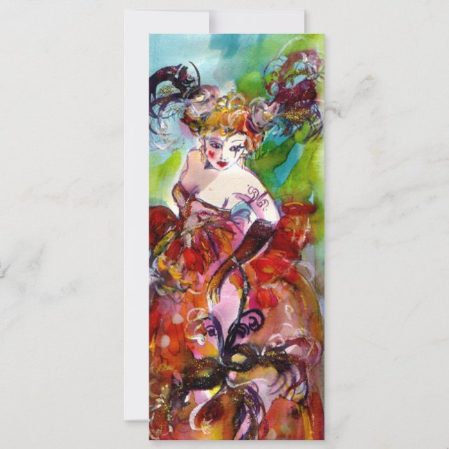 Convites COLUNA,Mardi Gras, Doce 16 Festa de Mascarada (Frente)