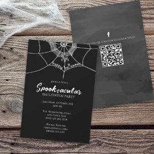 Convites Coluna Spooktacular do Halloween Código QR Mídia S