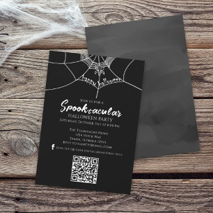 Convites Coluna Spooktacular do Halloween Código QR Mídia S